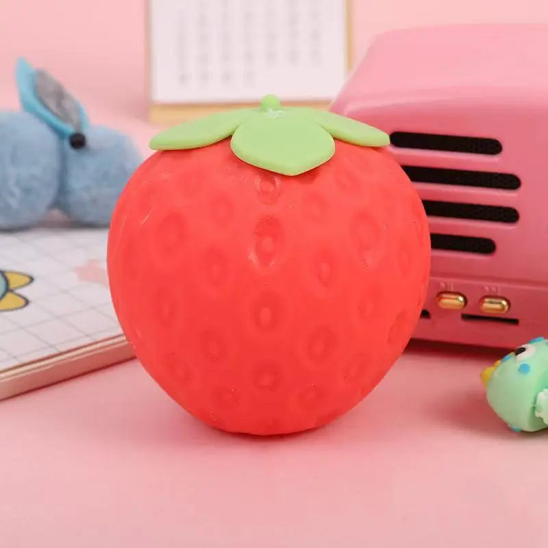 Delightful Strawberry Squishy Stress Relief Toy - Perfect for Kids and Adults, Fast-Rebound Soft Squeeze Ball for Home & Office Fun