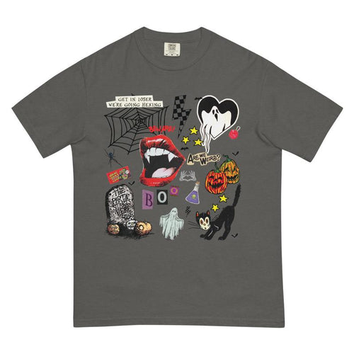 Comfort Colors Shirt Retro Graphic Halloween T-Shirt, Print T-Shirt, Vintage Halloween Sweatshirts, Halloween Tok, Fall Crewnecks, Fall Sweaters, Spooky Shirt, Trending T-Shirt, Oversized, Cotton, Ghost Cartoon