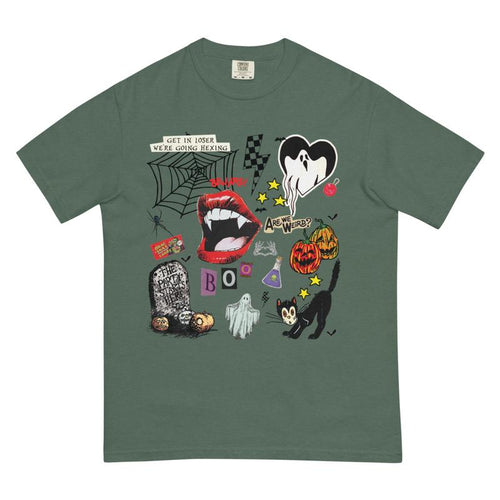 Comfort Colors Shirt Retro Graphic Halloween T-Shirt, Print T-Shirt, Vintage Halloween Sweatshirts, Halloween Tok, Fall Crewnecks, Fall Sweaters, Spooky Shirt, Trending T-Shirt, Oversized, Cotton, Ghost Cartoon